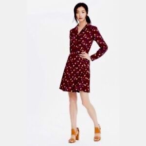 BR Maroon pleated shirt dress